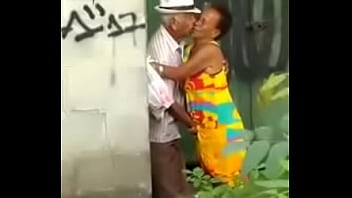 Old mature couple caught