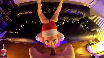 Christmas Blowjob with Soles in View - Foot Fetish POV