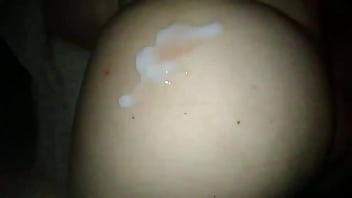 Cumshot on the hottie with the big butt