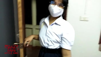 Asiatischer Teen Sex mit seiner Freundin tragen thailändische Studentenuniform
