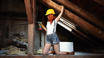 Deep Drill in Miss Daisy Diamond tight pussy in construction's building