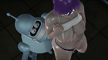 Futurama - Leela recibe un creampie de Bender - Porno 3D