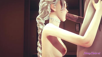 Frozen Hentai - POV Beobachten Sie auf den ersten Blick, wie Elsa saugt und fickt