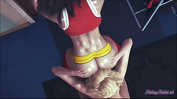 Boku No Hero Futanari Hentai 3D - Mitsuki cunnilingus und fick Momo mit Creampie in der Muschi - Manga Anime Cartoon Japanese Porn