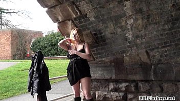 Blonde voyeur babe Sophie Keagan public flashing and upskirt masturbation