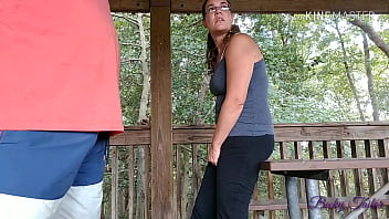 ALMOST CAUGHT fucking wife on public park bench - Becky Tailorxxx