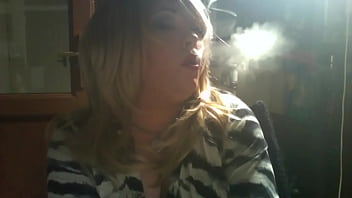 BBW Domme Tina Snua Smoking A 120 Cigarette Close Up
