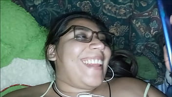 Latina wife masturbates watching porn and I fuck her hard and fill her with cum