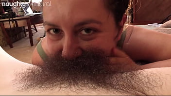 Bushy Queens Bury Faces in Each other in Hairy Pussy