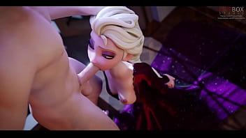 Elsa frozen mamando una gran verga como le gusta