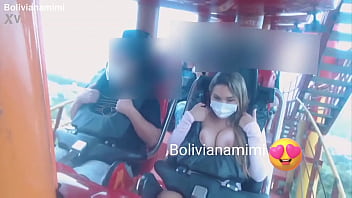 Catched by the camara of the roller coaster showing my boobs Full video on bolivianamimi.tv