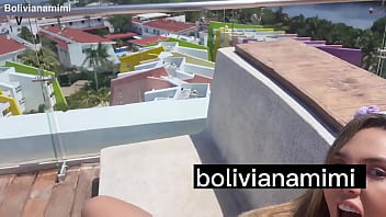 Masturbating and squirting on the hotel rooftop Full video on bolivianamimi.tv
