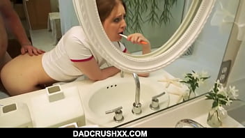 Teen Stepdaughter Brushing Teeth Fuck POV
