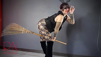 HALLOWEEN 2021 Witch in a black sexy suit. Black Playboy Bunny. Regina Noir 2