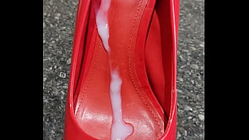 Red schutz shoe full of milk!!!