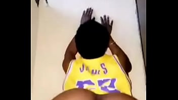 Girl on Lakers jersey twerk her big butt and show off her big pussy