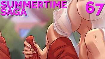 SUMMERTIME SAGA #67 • The divine MILF grabs and massages his cock