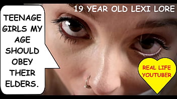 "I don't need to think for myself. Mr. Jon can do my thinking for me." Submissive teen Lexi Lore talks dirty while deepthroating dirty old man Joe Jon's cock