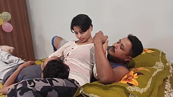 amezing threesome sex step sister and brother cute beauty .Shathi khatun and hanif and Shapan pramanik