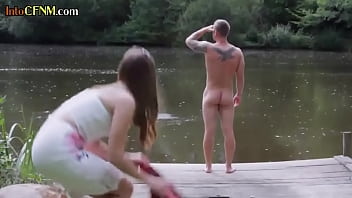 CFNM dominas sucking submissive outdoors in erotic group