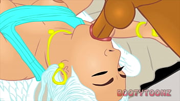 Grueso culo pawg Angel Divine interracial sexo anal de dibujos animados