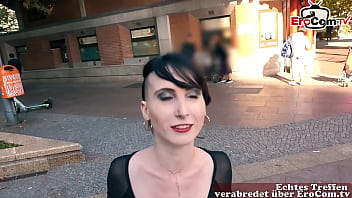 Skinny german Teen with natural tits pick up at the street