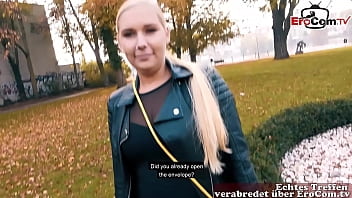 German blonde with natural tits pick up at the street