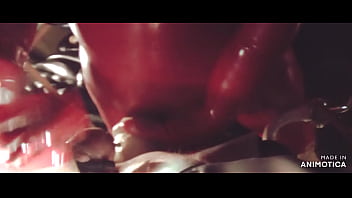 ラバーナースアグネス-赤いラテックス衣装-長い巨大なディルドでの激しいペギング、最後の肘の深い肛門のフィストファックと絶頂での手コキ
