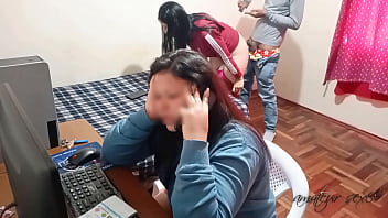 My wife's cuckold talking on the phone while I eat her best friend: the more distracted she is, the richer I fuck with her friend while she pays my house debts.