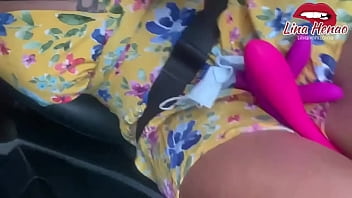 Exhibitionism - I love to show my ass and my tits in malls so I go for one and end up in the car sucking my brotherin-law's dick
