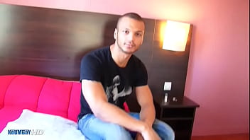 Handsome delivery guy gets wanked his huge dick by us to get a good tip! Bachir