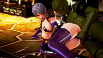 New Ivy Valentine cosplay has sex with a ork man in hot hentai animation
