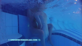 This Teen 18 couple is so horny, they MUST fuck underwater in the pool and your are watching them! Spy cam pool!