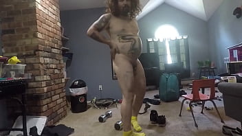 sexy naked man with long flowing hair