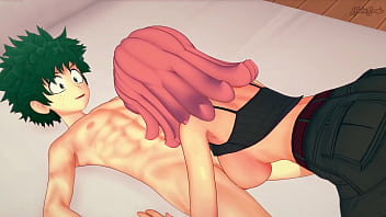 Mei Hatsume does 69 with Deku then rides his cock. My Hero Academia Hentai.