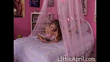 Little April Masturbates in lingerie
