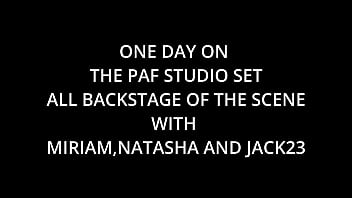backstage of the perv anal threesome scene with Natasha Ink and Miriam More,pissing