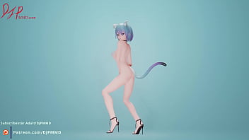Sexy Catgirl MIA pelo corto cámara frontal Blender render 1560