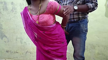 Sister-in-law looks amazing wearing pink saree, today I will not leave sister-in-law, I will keep her pussy torn