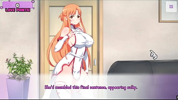 محور الزوجة [لعبة محاكاة ساخرة هنتاي PornPlay] الحلقة 1 Asuna - هذه السيدة الشقية من SAO تريد أن تكون نجمة إباحية