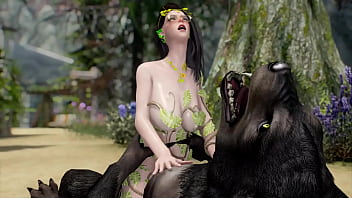 Un elfe baise un loup-garou [NON CENSURÉ] 3D Monster Porn