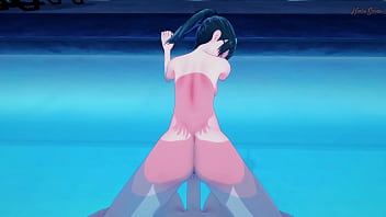 Maki Zenin wird im Pool Doggystyle POV gefickt - Jujutsu Kaisen Hentai.