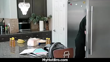 Older Stepbrother Teases His Young Stepbrother in Kitchen - Myhotbro