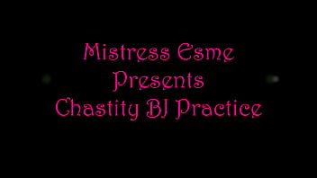 Chastity blowjob practice