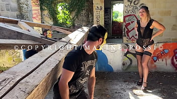 Young French girl gets fucked by 2 clowns in full Urbex