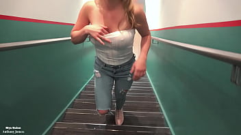 Hotel stairs blowjob after party - Spit fetish - cum swallow