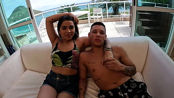 Dance in Rio de Janeiro ends in threesome and DP with young couple