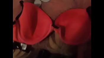 step Brother cums on sister's bra cup