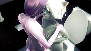 Furry Yaoi - Two cats sex in toilet - Sissy crossdress Japanese Asian Manga Anime Film Game Porn Gay
