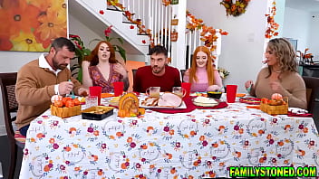 Redheads Arietta and Cherry invite their friend Nate to their house for Thanksgiving dinner
